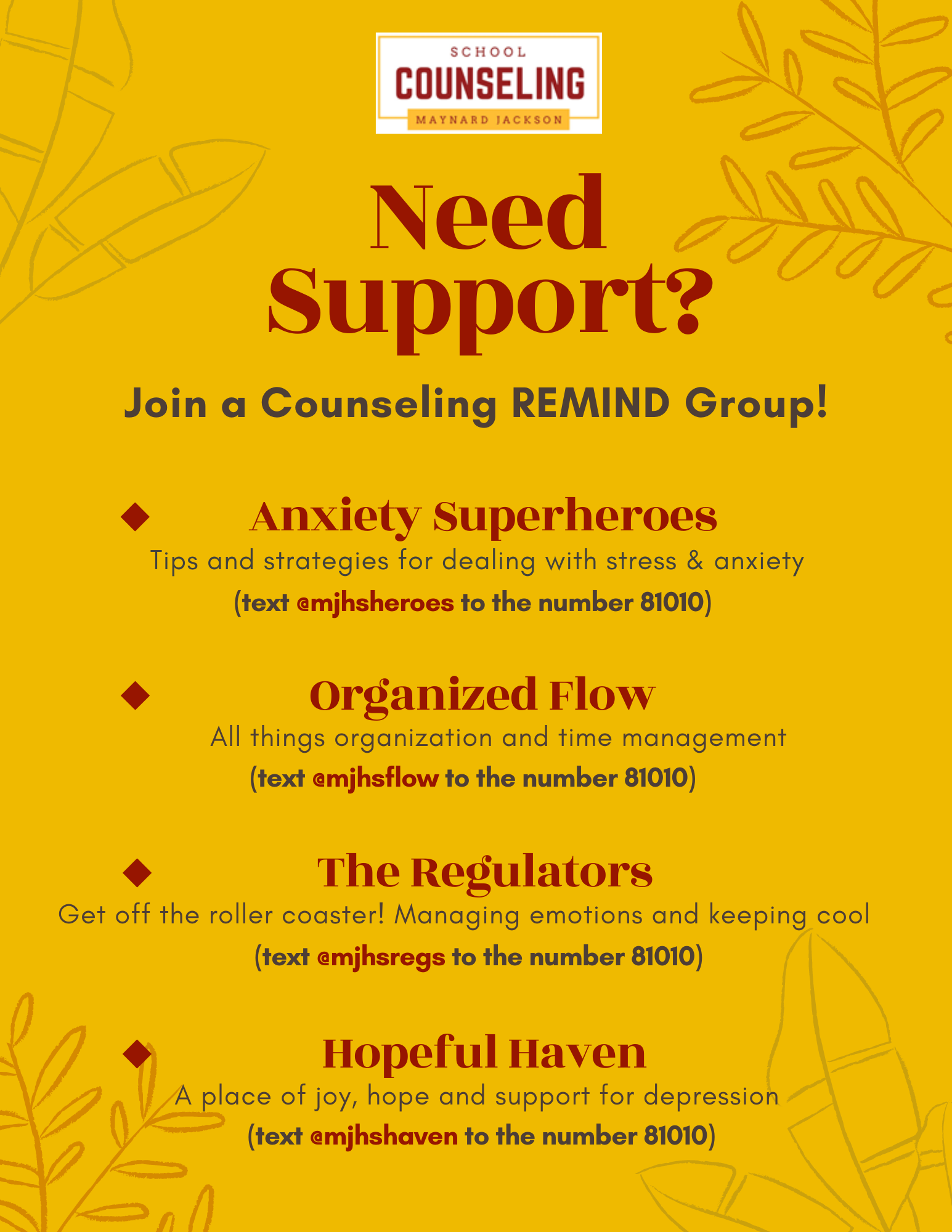 Counseling Support Groups 